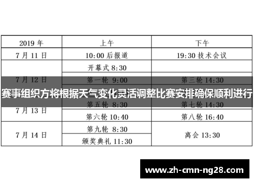 赛事组织方将根据天气变化灵活调整比赛安排确保顺利进行 赛事组织方将根据天气变化灵活调整比赛安排确保顺利进行